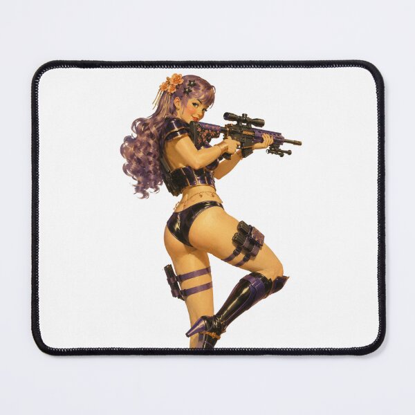 Item preview, Retro Sci Fi Pinup Sniper Girl – Vintage Space Warrior designed and sold by Cosplayvintage.