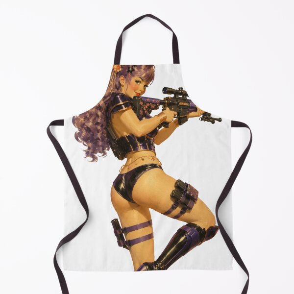 Item preview, Retro Sci Fi Pinup Sniper Girl – Vintage Space Warrior designed and sold by Cosplayvintage.