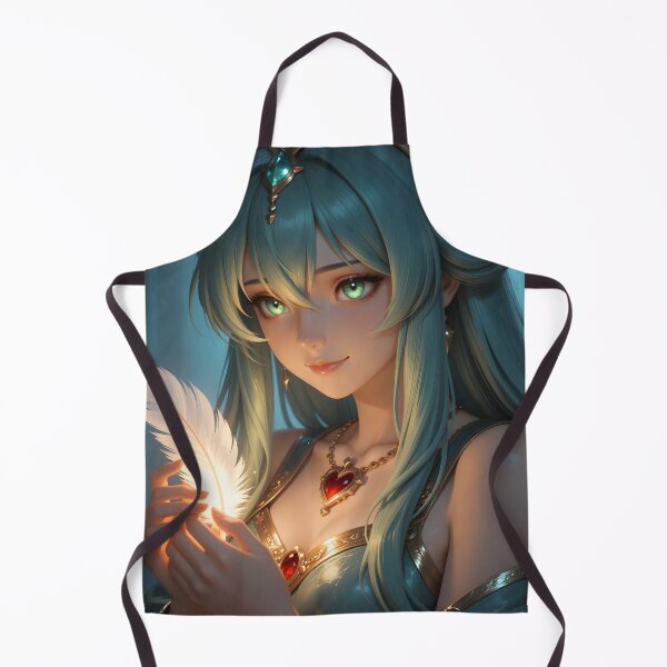 Artikelvorschau, Teal-Haired Fantasy Woman Holding a Glowing Magical Feather entworfen und verkauft von Killington.