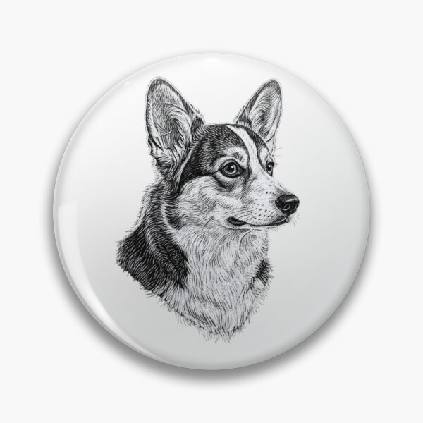 Item preview, Welsh Corgi Dog Breed Chalk Sketch Portrait designed and sold by Exquisite Design Studio „Paculówka”.