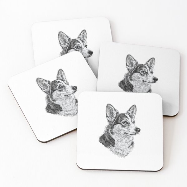 Item preview, Welsh Corgi Dog Breed Chalk Sketch Portrait designed and sold by Exquisite Design Studio „Paculówka”.