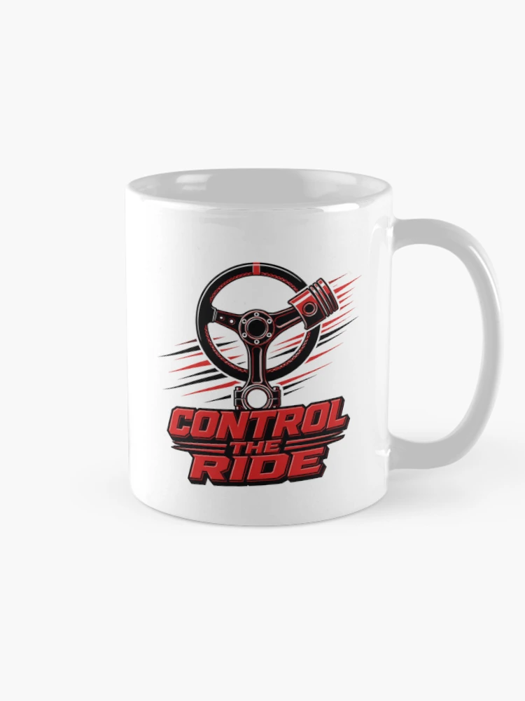 Thumbnail 3 of 6, Coffee Mug, Control The Ride Car Racing Design designed and sold by WearTheVibe Store.