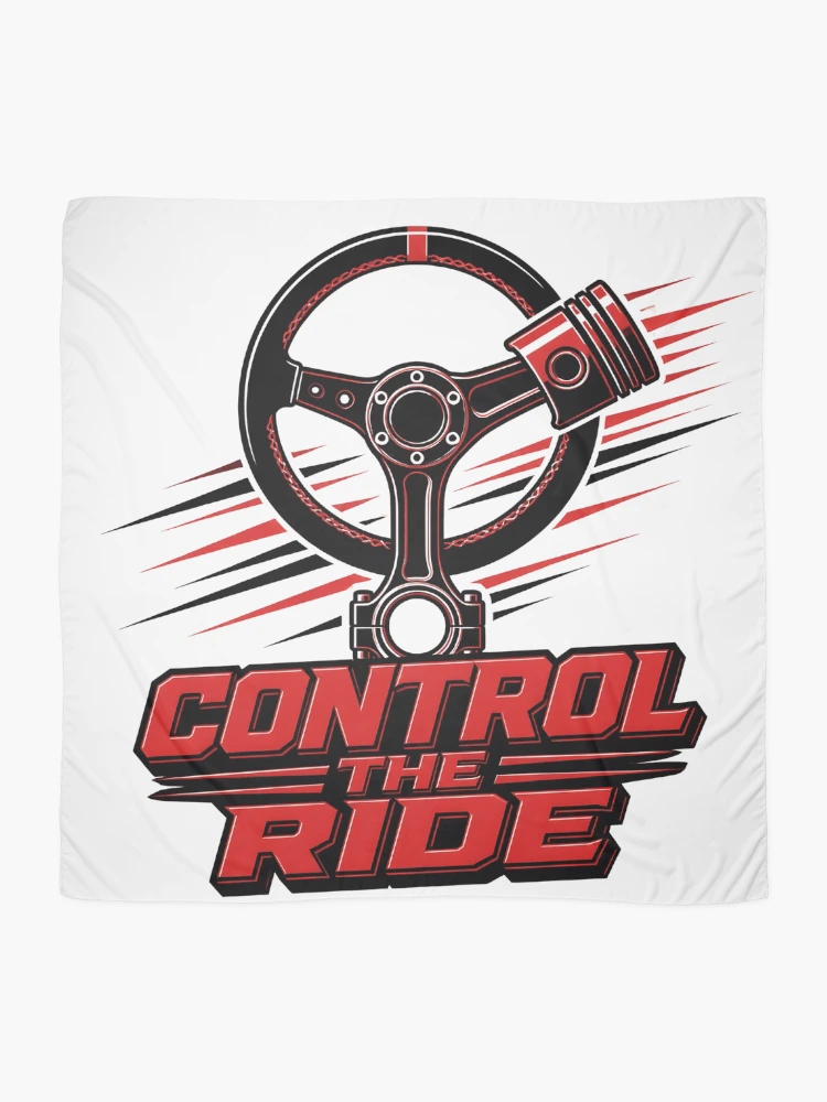 Thumbnail 2 of 3, Scarf, Control The Ride Car Racing Design designed and sold by WearTheVibe Store.