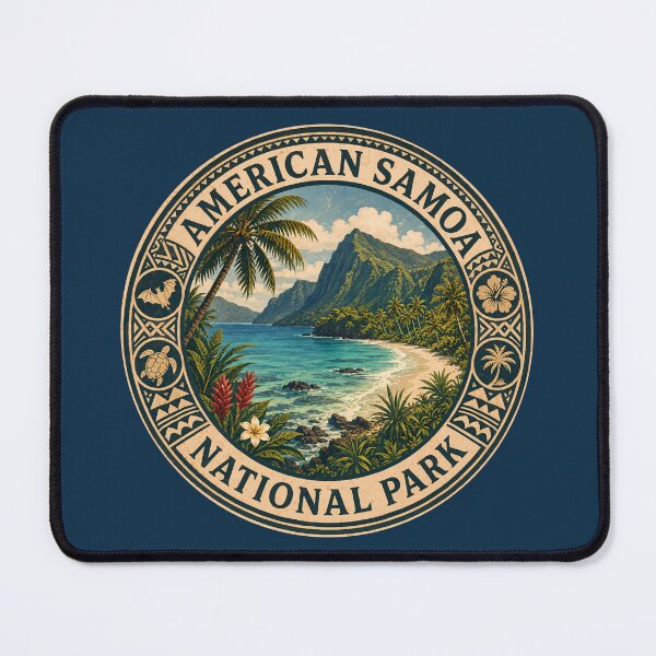 Item preview, American Samoa National Park Illustration Travel Art Badge designed and sold by KrisSidDesigns.