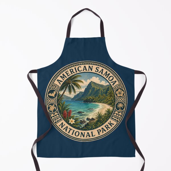 Item preview, American Samoa National Park Illustration Travel Art Badge designed and sold by KrisSidDesigns.