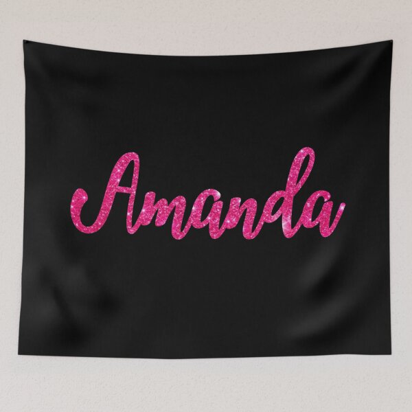 Item preview, Amanda Hot Pink Sparkly Personalised Name Design designed and sold by CamilasPrints.