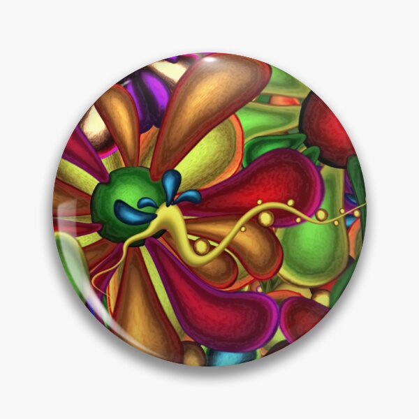 Item preview, Whimsical colorful pin button designed and sold by Ofir mor.