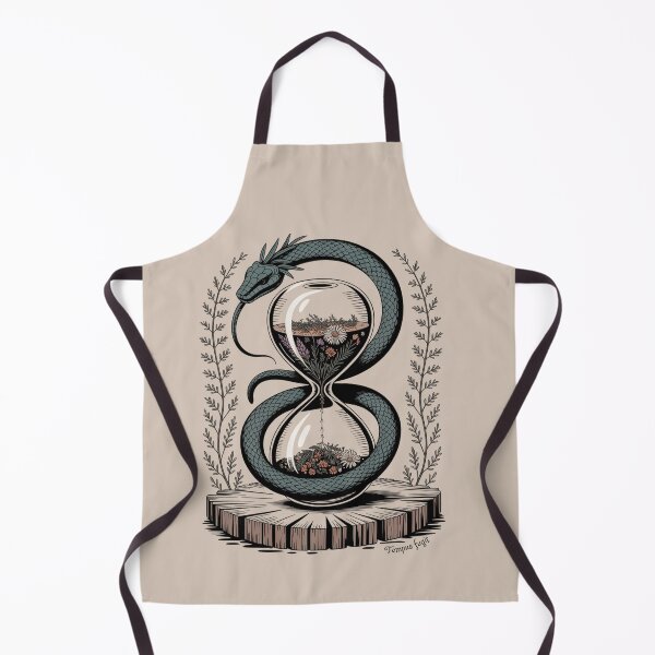 Item preview, Serpent and Hourglass Tempus Fugit Illustration designed and sold by NuvoraNest.