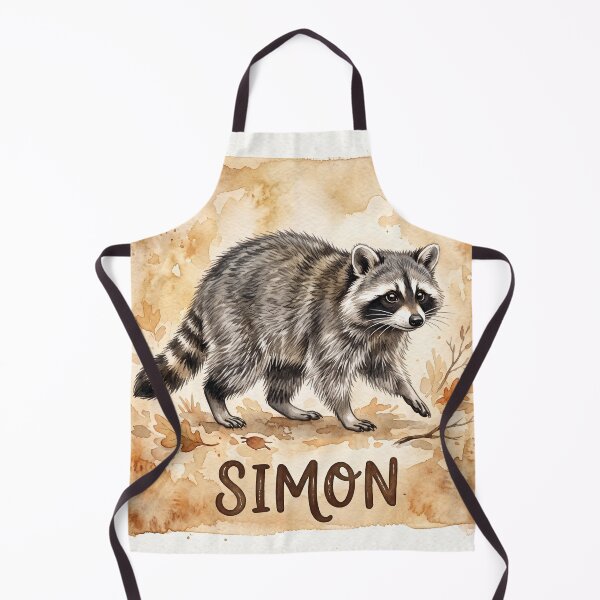Item preview, Simon the Raccoon Watercolor Autumn Illustration designed and sold by NiceArtsPlace.