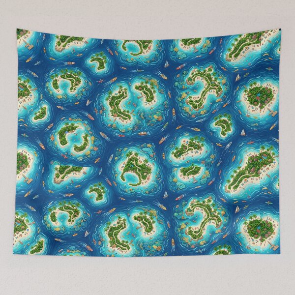 Item preview, Tropical Island Hopping Paradise Pattern designed and sold by DailyVines.