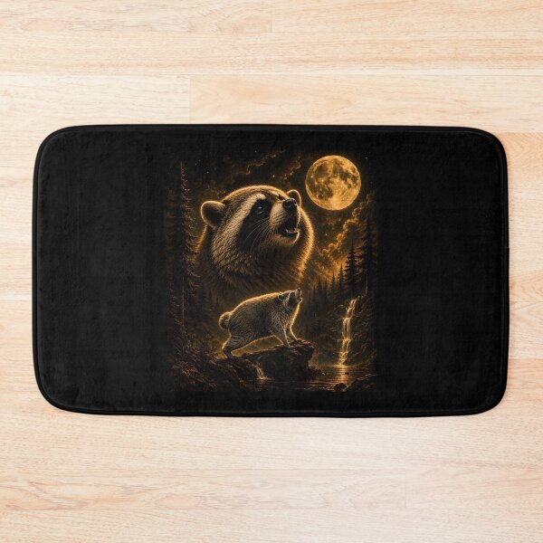Item preview, Jimothy Raccoon howling moon designed and sold by a-turner-paint.