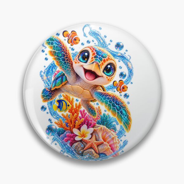 Item preview, Happy Sea Turtle Underwater Coral Reef Watercolor Art designed and sold by CSterling11.