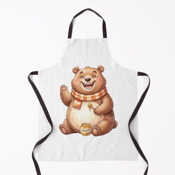 Item preview, Chubby Happy Bear Watercolor Cartoon Illustration designed and sold by StickVerse by Owais.