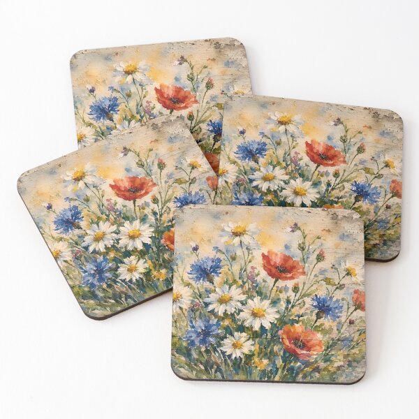 Item preview, Wildflower Bouquet on Weathered Wood designed and sold by TinCatOutPost.