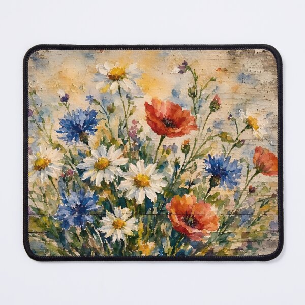 Item preview, Wildflower Bouquet on Weathered Wood designed and sold by TinCatOutPost.