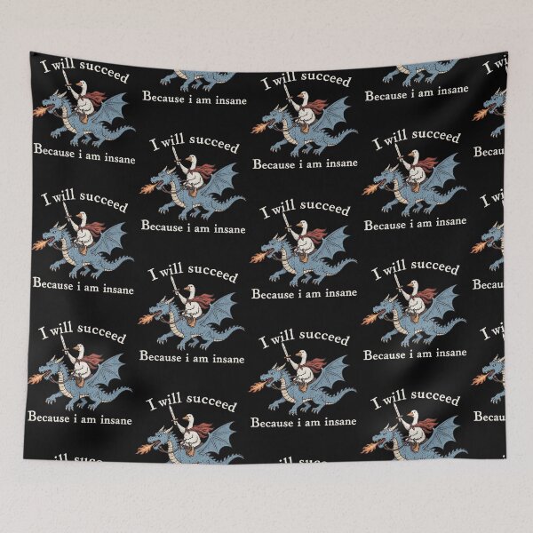 Item preview, Determined Goose Riding Dragon Humor designed and sold by DarylPope.