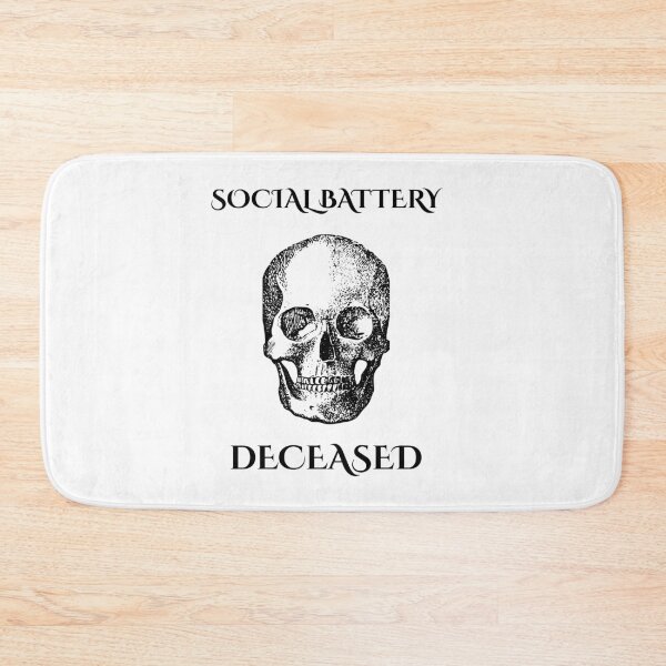 Item preview, Social Battery Deceased Funny Introvert Dark Humor Skeleton T-Shirt designed and sold by SvarunPogani.