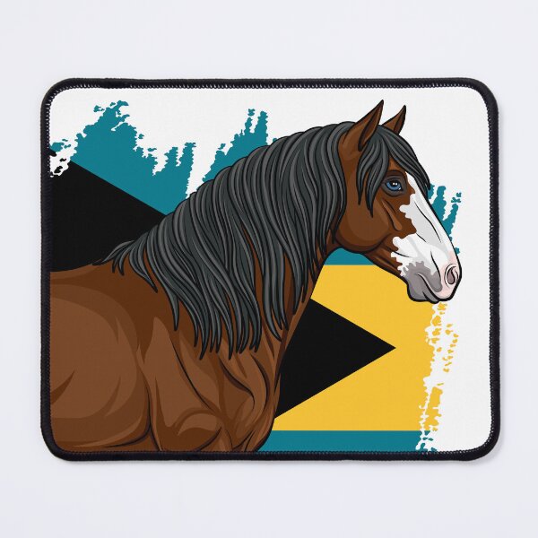 Item preview, The head of the Abaco horse and the flag of the Bahamas designed and sold by Cheval-de-coeur.