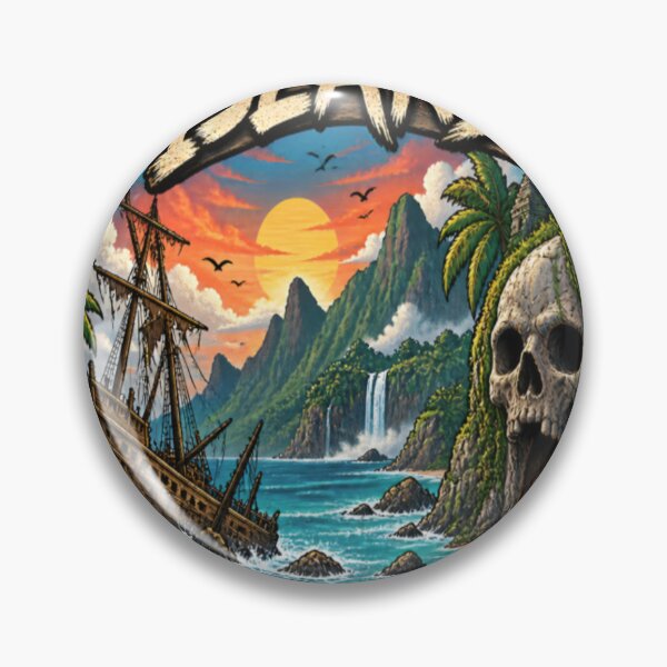 Item preview, Forgotten Island – Pirate Treasure Adventure Vintage Tropical Design designed and sold by CatLovers Studio.