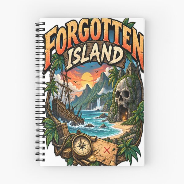 Artikelvorschau, Vergessene Insel – Piratenschatzabenteuer im Vintage-Tropen-Design entworfen und verkauft von CatLovers Studio.