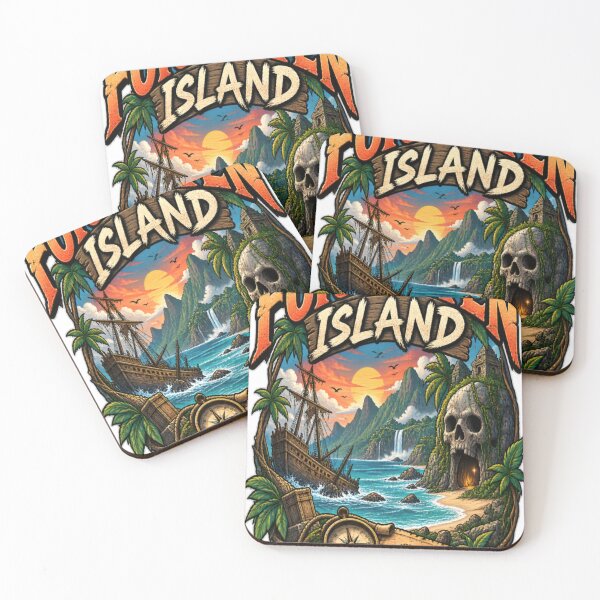 Item preview, Forgotten Island – Pirate Treasure Adventure Vintage Tropical Design designed and sold by CatLovers Studio.