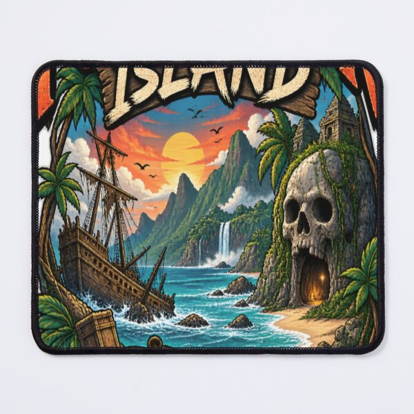 Item preview, Forgotten Island – Pirate Treasure Adventure Vintage Tropical Design designed and sold by CatLovers Studio.