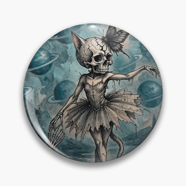 Item preview, Cat Skull Ballerina Gothic Surreal Neptune Dark Art designed and sold by LujziWorld.