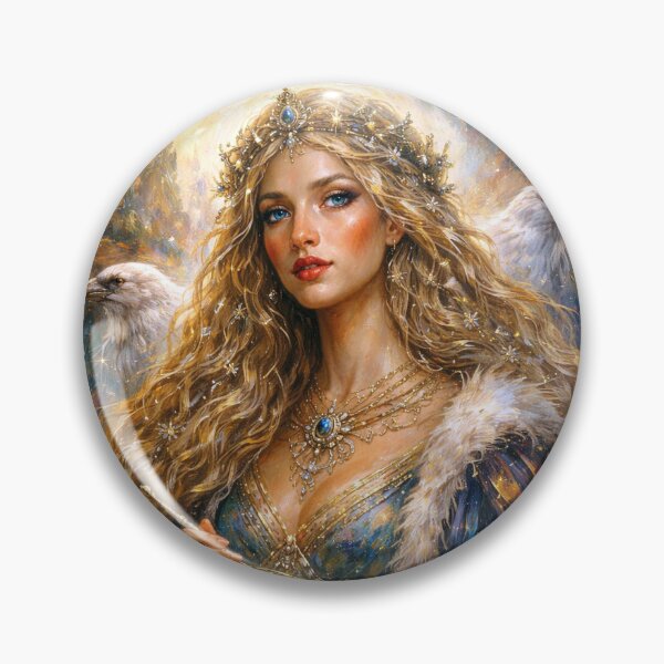 Item preview, Frigg – The Divine Queen of Norse Mythology Painting designed and sold by GalleryKauffeld.
