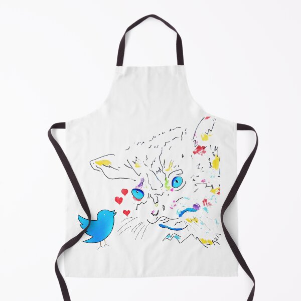 Item preview, Chirping Hearts - illustrratione Pop Art gatto e uccellino designed and sold by NKostudio.