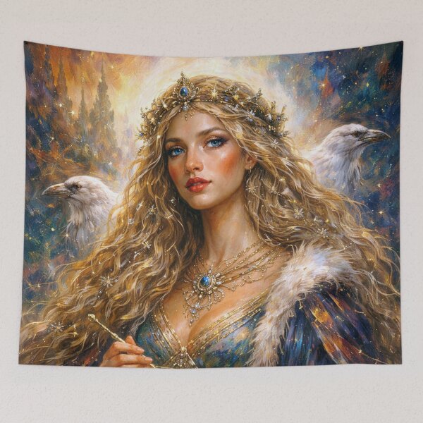 Item preview, Frigg – The Divine Queen of Norse Mythology Painting designed and sold by GalleryKauffeld.