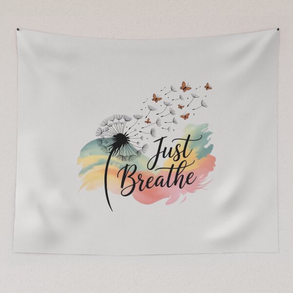 Item preview, Just Breathe – Minimalist Inspirational Quote Design designed and sold by RajDeals.