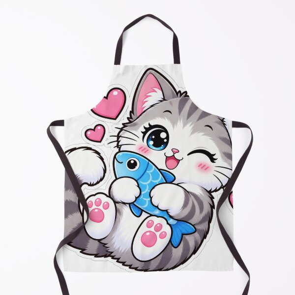 Item preview, Cute Cat Hugging Blue Fish – Kawaii Tabby Kitten Ocean Lover Sticker designed and sold by ghatwalsachin.