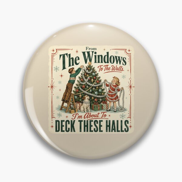 Item preview, Deck These Halls Vintage Christmas Decorator designed and sold by POD DYNASTY | Original Print On Demand T-Shirt Graphics.
