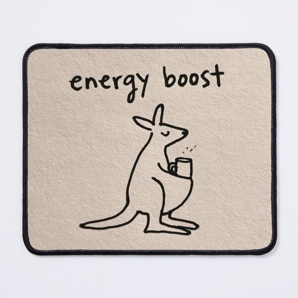 Item preview, Energy Boost - Cute Kangaroo with Coffee Mug Minimal Art designed and sold by lautir.