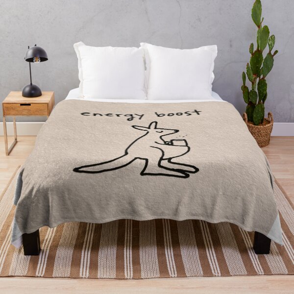 Item preview, Energy Boost - Cute Kangaroo with Coffee Mug Minimal Art designed and sold by lautir.
