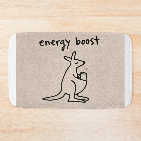 Item preview, Energy Boost - Cute Kangaroo with Coffee Mug Minimal Art designed and sold by lautir.