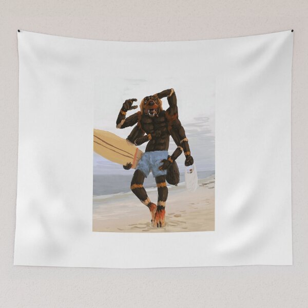 Item preview, Six-Armed Canine Surfer at the Beach designed and sold by Catsi-Nook-Art.