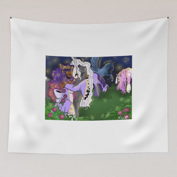 Item preview, Enchanted Night with Unicorns and Magical Woman designed and sold by Catsi-Nook-Art.