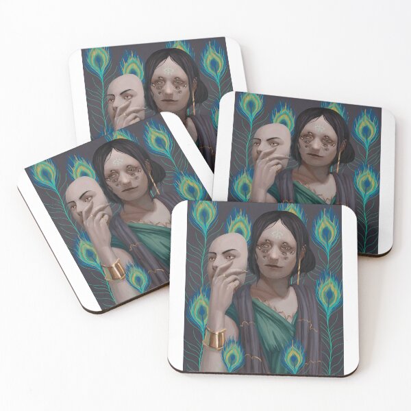 Item preview, Surreal Portrait with Multiple Eyes and Mask designed and sold by Catsi-Nook-Art.