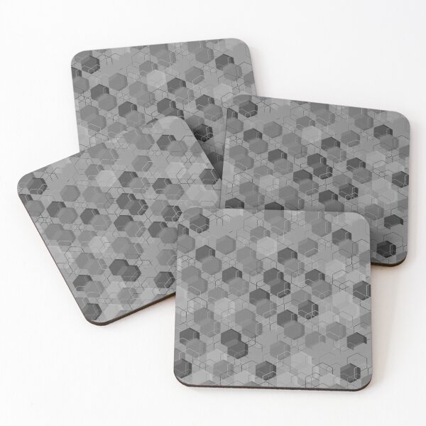 Item preview, Layered Hexa Network – Monochrome Grid designed and sold by TexSta.