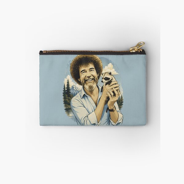Item preview, Bob Ross Inspired Happy Little Trees Raccoon Vintage Nature Landscape Art Retro Painter Gift designed and sold by karamram.