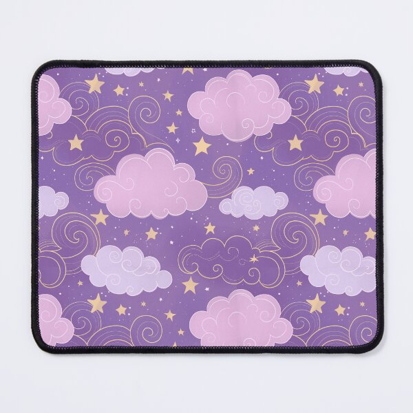 Item preview, Dreamy starry night purple clouds stars magical pattern designed and sold by Abyssal Wares.