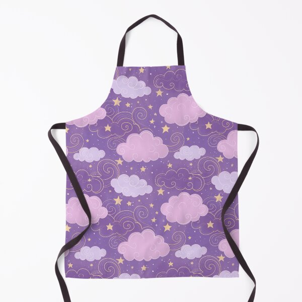Item preview, Dreamy starry night purple clouds stars magical pattern designed and sold by Abyssal Wares.