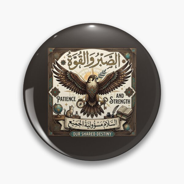 Item preview,  Patience & Strength - الصبر والقوة Arabic Calligraphy Falcon Art designed and sold by eihabo.