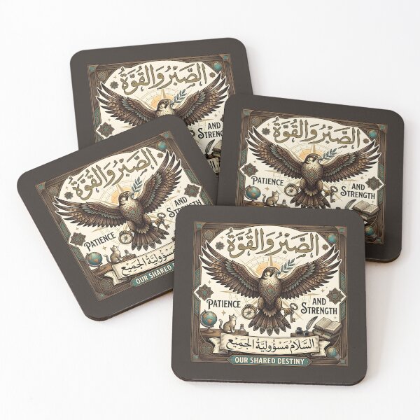 Item preview,  Patience & Strength - الصبر والقوة Arabic Calligraphy Falcon Art designed and sold by eihabo.