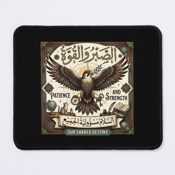 Item preview, Patience & Strength - الصبر والقوة Arabic Calligraphy Falcon Art designed and sold by eihabo.