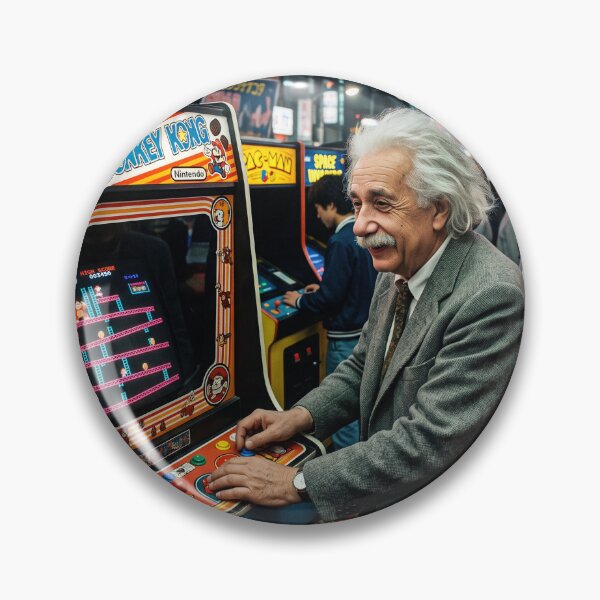 Item preview, Albert Einstein Playing Donkey Kong Arcade in Tokyo designed and sold by NiceArtsPlace.