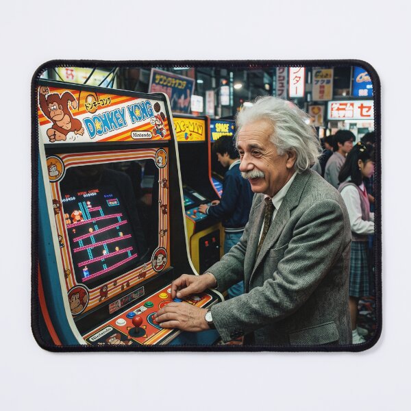 Item preview, Albert Einstein Playing Donkey Kong Arcade in Tokyo designed and sold by NiceArtsPlace.