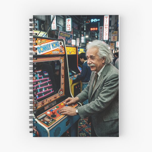 Item preview, Albert Einstein Playing Donkey Kong Arcade in Tokyo designed and sold by NiceArtsPlace.