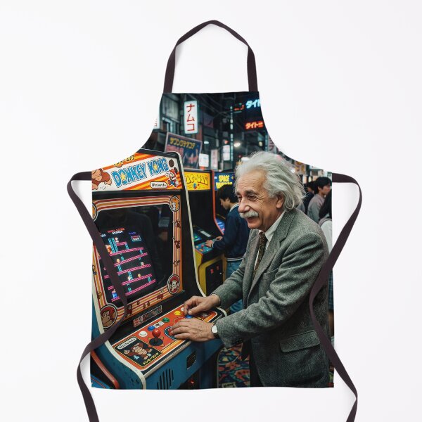 Item preview, Albert Einstein Playing Donkey Kong Arcade in Tokyo designed and sold by NiceArtsPlace.